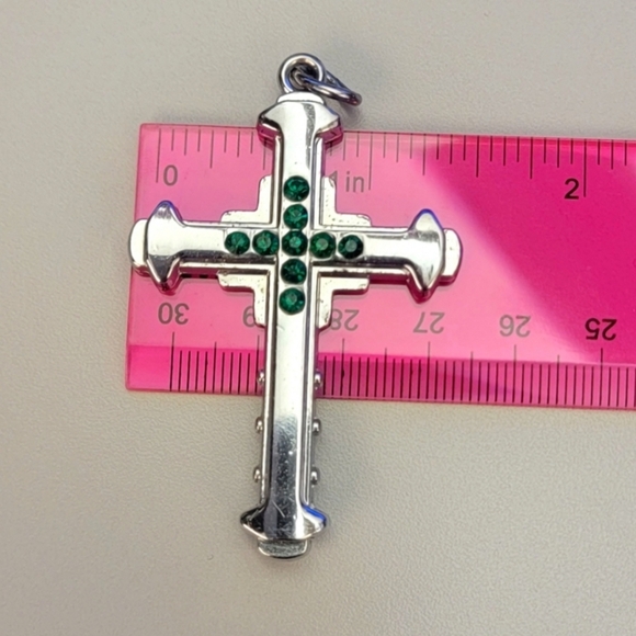 Three (3) Rhinestone Cross Pendants - Picture 13 of 13